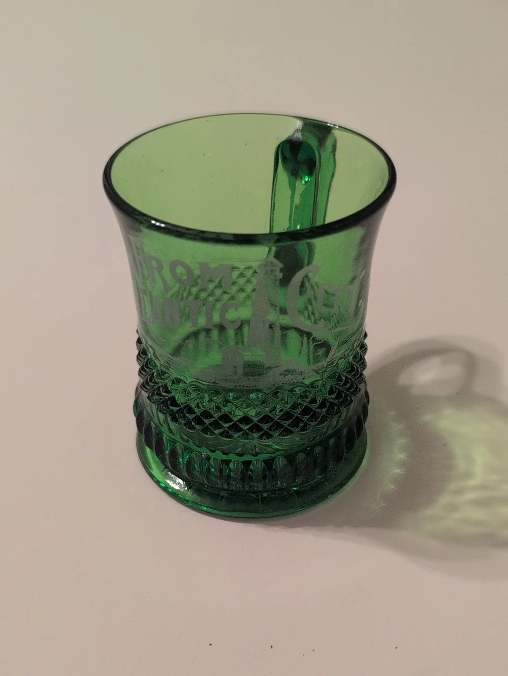 Early American Pattern Souvenir Glass, Atlantic City Circa 1905